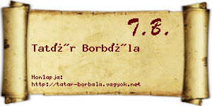 Tatár Borbála névjegykártya